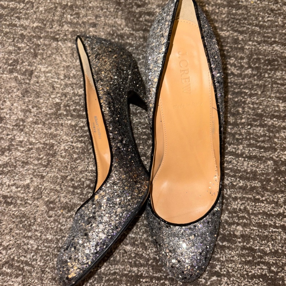 J. Crew Sparkling Black Heels- NEVER WORN